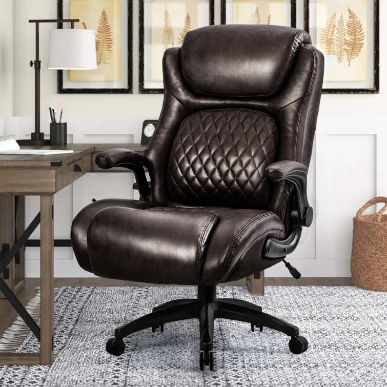 Swivel office deals chair leather